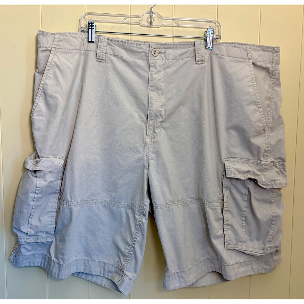 Nautica Mens Cargo Shorts Size 48 Light Khaki Tan Stretch Cotton Casual Outdoor